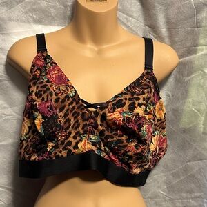 Floral Leopard Print Bra